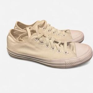 Converse White Monochromatic Canvas Low Tops